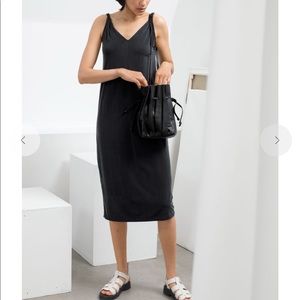 And other stories cupro blend black dress